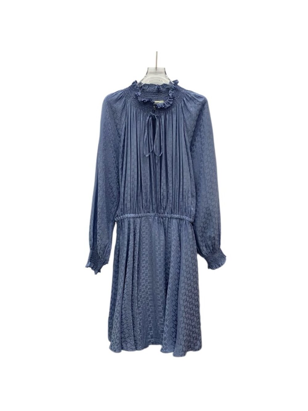 Fendi 2025 Blue FF Monogram Silk Dress